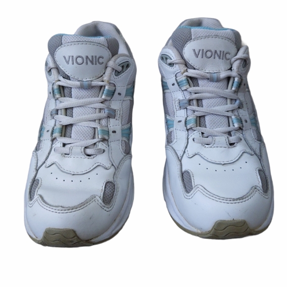 Vionic White Chunky Sneakers w/ Blue SZ 8 - Picture 5 of 11